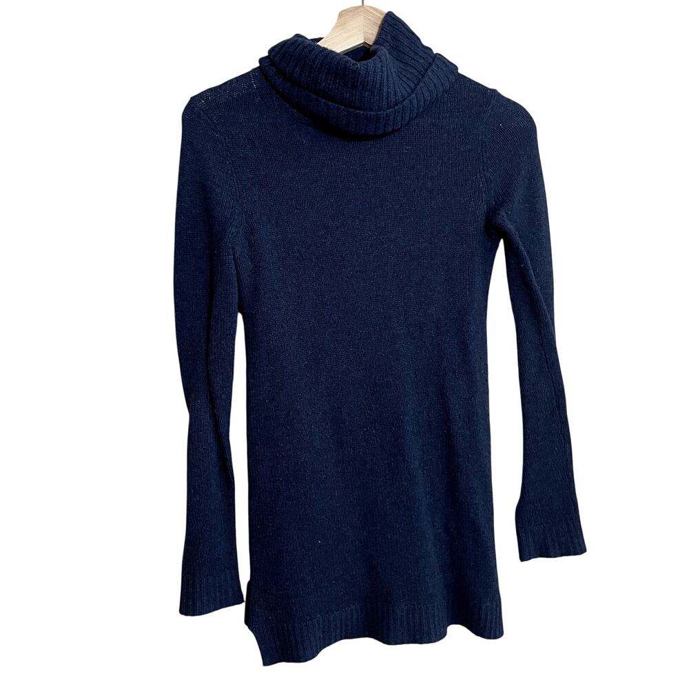 Theory‎ 100% cashmere navy blue sweater dress longline women's size tall petite